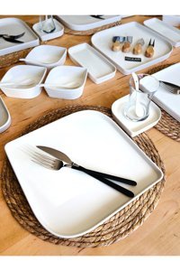 Casa De Bella Beyaz Yuvarlak 6 Parça 6 Kişilik Porselen Kahvaltı Takımı Beyaz