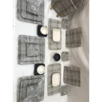 Keramika Kare Kare Desenli 34 Parça 6 Kişilik Seramik Kahvaltı Takımı Çok Renkli
