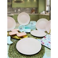 Pembiş Mutfağım Bahar Serisi 15 Parça 6 Kişilik Stoneware Kahvaltı Takımı Pembe