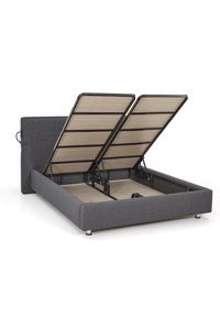 Mobilya Dükkanım Suit 140 x 190 cm Ayrılabilen Başlıklı Çift Kişilik Sandıklı Baza Seti Gri