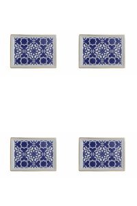 Porland Morocco 04Ap019258 Desenli 4 Parça 4 Kişilik Porselen Kahvaltı Takımı Mor