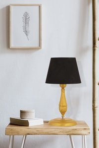 Apliqa Marina Modern Tekli Kumaş Tek Ayak Abajur Siyah