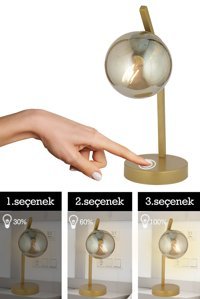 Apliqa Feris Gold Tekli Cam Tek Ayak Abajur Şeffaf