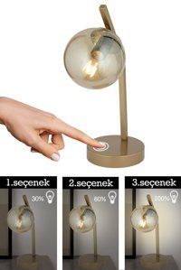 Apliqa Feris Eskitme Modern Tasarım Tekli Metal - Cam Tek Ayak Abajur Eskitme