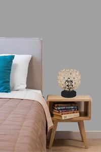 Abajur Evim Infant Modern Taşlı Tekli Taşlı Tek Ayak Abajur Metalik