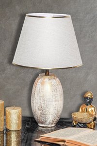 Hmydesign Fonce Krem Gold Srmk-53 Tekli Pvs Tek Ayak Abajur Krem - Gold