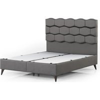 Armis Stone 200 x 200 cm Ayrılabilen Başlıksız Çift Kişilik Sandıklı Baza Antrasit
