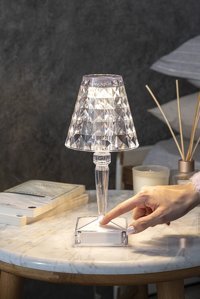 English Home Brilliant Şeffaf Tekli Plastik Tek Ayak Abajur Şeffaf