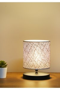Homing Design Mini Boy Şampanya Dantel Tekli Metal Tek Ayak Abajur Bej