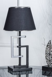 Hmydesign Tendan Gümüş Siyah Abjr-55 Tekli Kumaş Tek Ayak Abajur Gümüş - Siyah