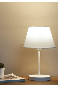 Homing Beyaz Ayd-3282 Tekli Plastik Tek Ayak Abajur Beyaz