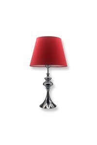 Lampada Viola Kırmızı Tekli Metal Tek Ayak Abajur Kırmızı-Gümüş