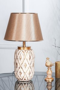 Hmydesign Delicat Krem Gold Srmk-53 Tekli Pvc Tek Ayak Abajur Krem-Gold