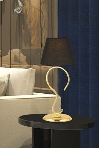 Apliqa Cross Gold Modern Tekli Metal Tek Ayak Abajur Gold