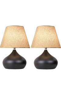 Evlight Lapis Krem Şapka 2'Li Kumaş Tek Ayak Abajur Krem