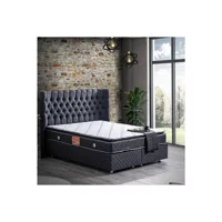 Setay Napoli 200 x 150 cm Ayrılabilen Başlıklı Çift Kişilik Sandıklı Baza Seti Antrasit
