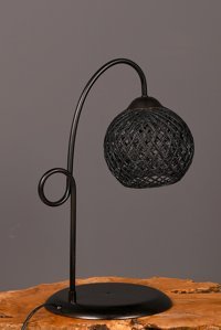 Hmydesign Violet Siyah-Gümüş Simli Ipaj-56 Tekli Metal Tek Ayak Abajur Siyah - Gümüş