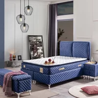 Setay Venüs 90x190 cm Başlıklı Yataklı Sandıklı Tek Kişilik Baza Seti Lacivert