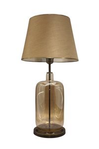 Lampada Elenore Eskitme Tekli Cam Tek Ayak Abajur Kahverengi