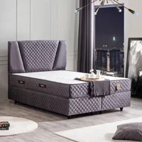 Setay Nesta 200 x 160 cm Ayrılabilen Yataklı Başlıklı Çift Kişilik Sandıklı Baza Seti Antrasit