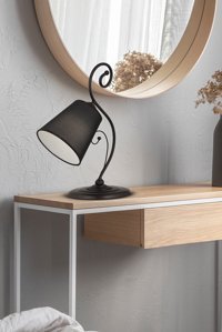 Apliqa Özay Siyah Şapkalı Modern Tekli Metal Tek Ayak Abajur Siyah