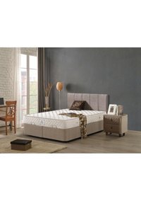 Mobilya Dükkanım Eko 140 x 200 cm Ayrılabilen Yataklı Başlıklı Çift Kişilik Sandıklı Baza Seti Gri