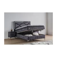 Md Helen 150 x 200 cm Ayrılabilen Başlıksız Çift Kişilik Sandıklı Baza Antrasit