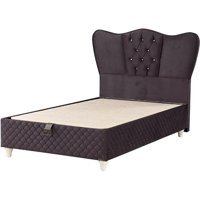 Mobilya Dükkanım Lara 180 x 200 cm Başlıklı Çift Kişilik Sandıklı Baza Seti Antrasit
