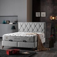 Armis Samoa 150 x 200 cm Yataklı Başlıklı Çift Kişilik Sandıklı Baza Seti Vizon