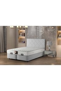Ekolev New 160 x 200 cm Ayrılabilen Yataklı Başlıklı Çift Kişilik Sandıklı Baza Seti Beyaz