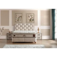 Abc Bedding Magnesıa 140 x 200 cm Ayrılabilen Başlıksız Çift Kişilik Sandıklı Baza Krem