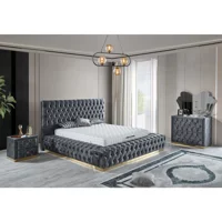 Arleno Bedding Picasso 160 x 200 cm Yataklı Başlıklı Çift Kişilik Sandıklı Baza Seti Siyah