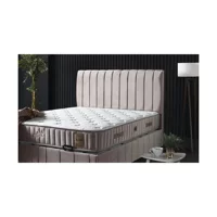 Armis Aliza 120 x 200 cm Yataklı Başlıklı Çift Kişilik Sandıklı Baza Seti Krem