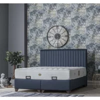 Weltew Home Voga 150 x 200 cm Ayrılabilen Başlıklı Çift Kişilik Sandıklı Baza Seti Füme