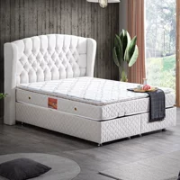 Setay Nice 200 x 160 cm Ayrılabilen Yataklı Başlıklı Çift Kişilik Sandıklı Baza Seti Krem