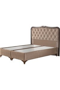 Hammak Home Brown 180 x 200 cm Ayrılabilen Başlıklı Çift Kişilik Sandıklı Baza Seti Kahverengi