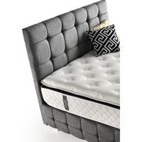 Capella 110 x 150 cm Ayrılabilen Yataklı Başlıklı Çift Kişilik Sandıklı Baza Seti Gri