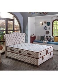 Md Eva 150 x 200 cm Ayrılabilen Yataklı Başlıklı Çift Kişilik Sandıklı Baza Seti Beyaz