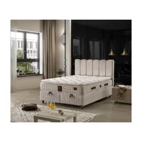 Mobilya Dükkanım Gold 150 x 200 cm Ayrılabilen Yataklı Başlıklı Çift Kişilik Sandıklı Baza Seti Beyaz