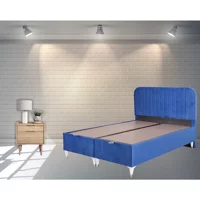 Berksan Uyku Dünyası 160 x 200 cm Ayrılabilen Başlıklı Çift Kişilik Sandıklı Baza Seti Mavi