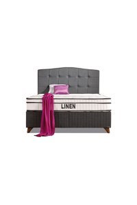 İmaj Linen 140 x 200 cm Başlıksız Çift Kişilik Sandıklı Baza Kahverengi