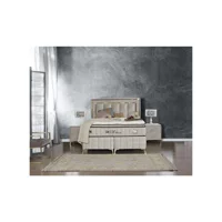 Tutku Yatak Wool Touch 150 x 200 cm Yataklı Başlıklı Çift Kişilik Sandıklı Baza Seti Gri