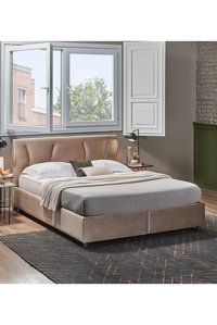 Yataş Somni 160 x 200 cm Başlıklı Çift Kişilik Sandıklı Baza Seti Bej