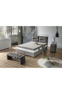 Hammak Home Indıgo 160 x 200 cm Yataklı Başlıklı Çift Kişilik Sandıklı Baza Seti Kahverengi