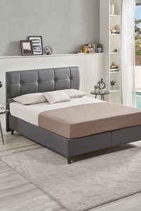 Yataş Lento 100 x 200 cm Başlıklı Çift Kişilik Sandıklı Baza Seti Gri