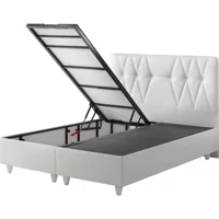 Belletto 140 x 190 cm Ayrılabilen Başlıklı Çift Kişilik Sandıklı Baza Seti Beyaz