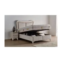 Md Elegance 150 x 200 cm Ayrılabilen Başlıksız Çift Kişilik Sandıklı Baza Beyaz