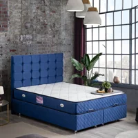 Setay Duke 140 x 190 cm Ayrılabilen Başlıklı Çift Kişilik Sandıklı Baza Seti Lacivert