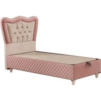 Md Hanzade 150 x 200 cm Başlıksız Çift Kişilik Sandıklı Baza Pudra