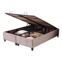 Weltew Home Ottoman 150 x 200 cm Ayrılabilen Başlıksız Çift Kişilik Sandıklı Baza Krem
